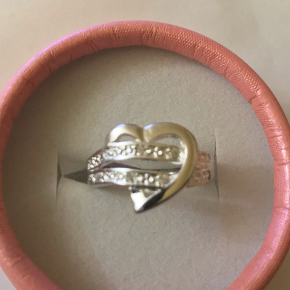 HP π Open Heart Ring With Two Bars 925 Sterling - Picture 2 of 6